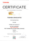 Certyfikat Toshiba - Serwis kategorii " MFP Certified " - urzdzenia wielofunkcyjne